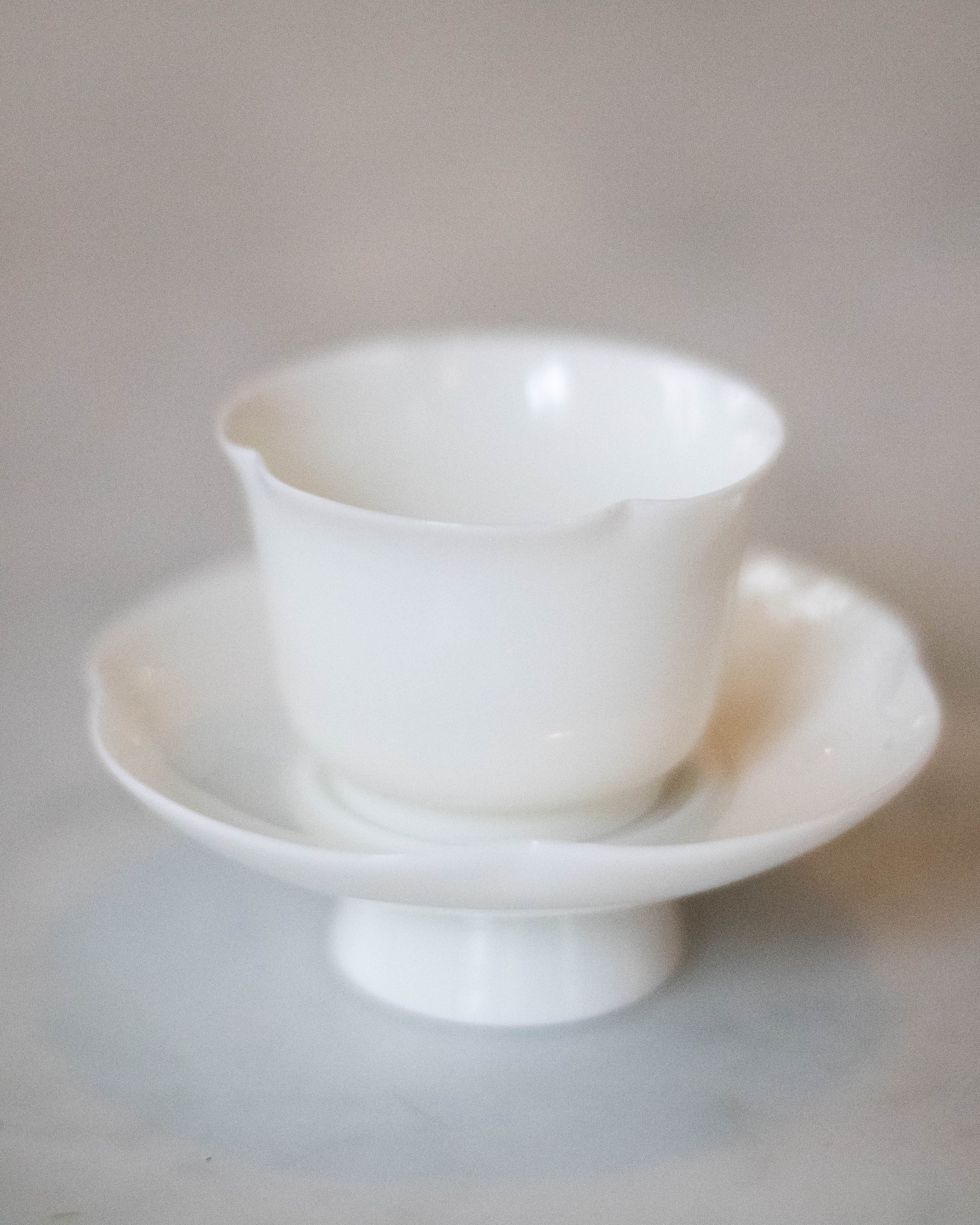 TASSE ET SOUS COUPE EN CERAMIQUE BLANCHE Conservatoire des Hémisphères